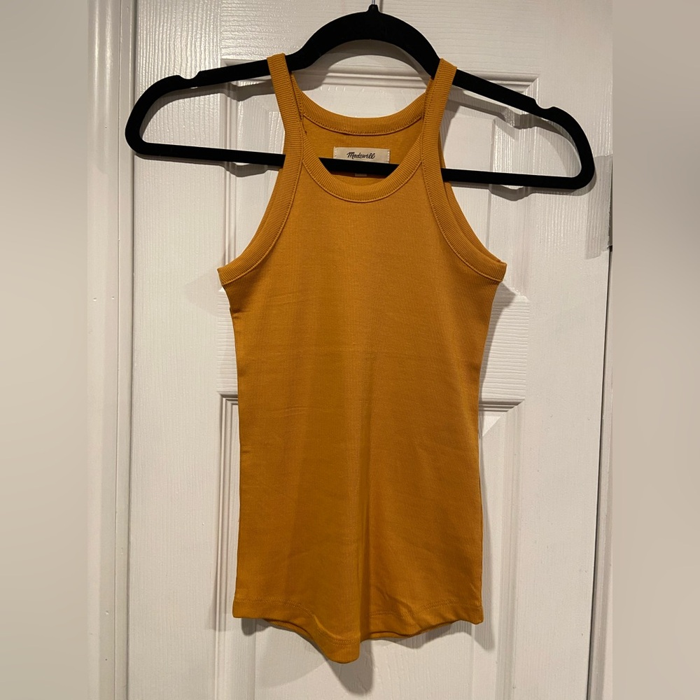 NWOT Madewell Size XXS Pumpkin Thin Strap Ribbed Supima Racerback Tank Top